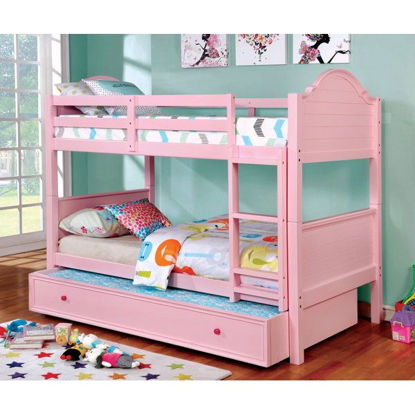 Harriet Bee Gitti Twin Over Twin Standard Bunk Bed with Trundle by